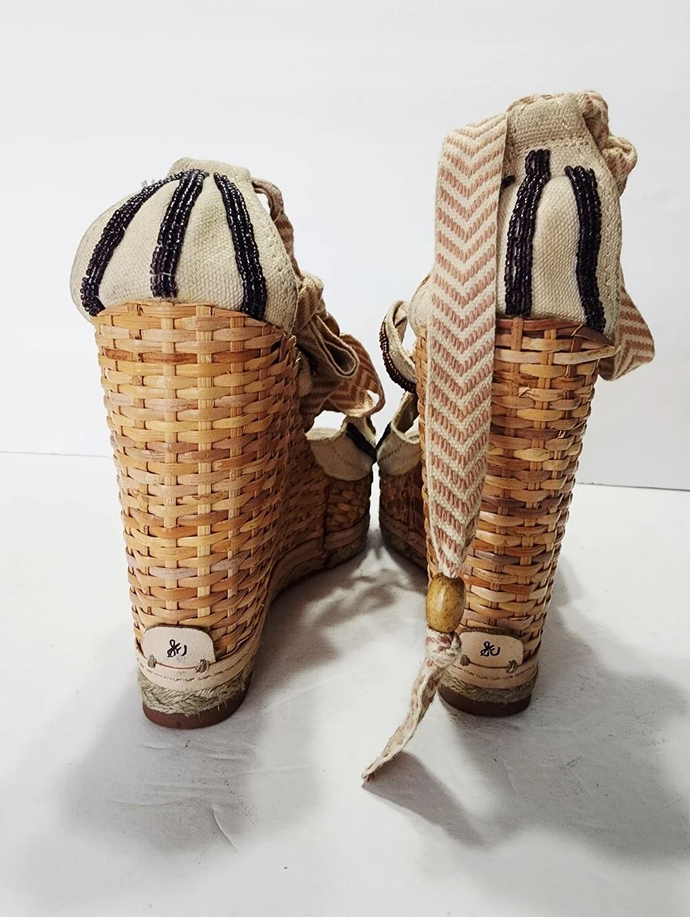 Sam Edelman Embroidered Trey Wedge Sandal Size 7